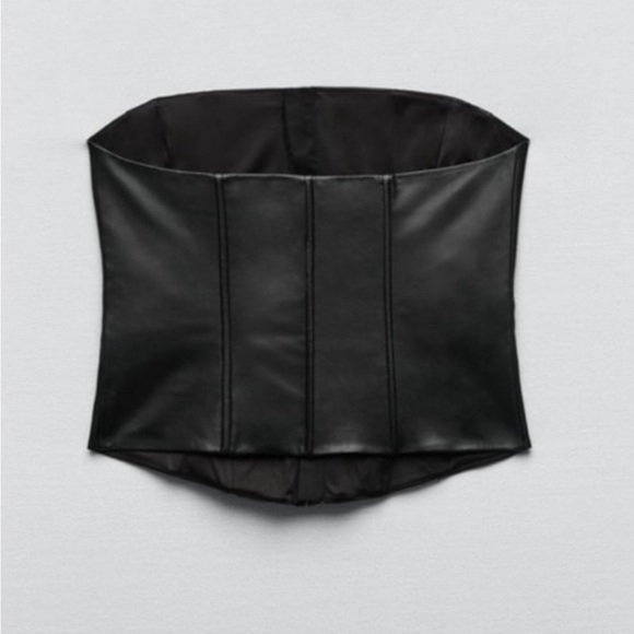 Zara Faux Leather Corset Top XS - Picture 15 of 15